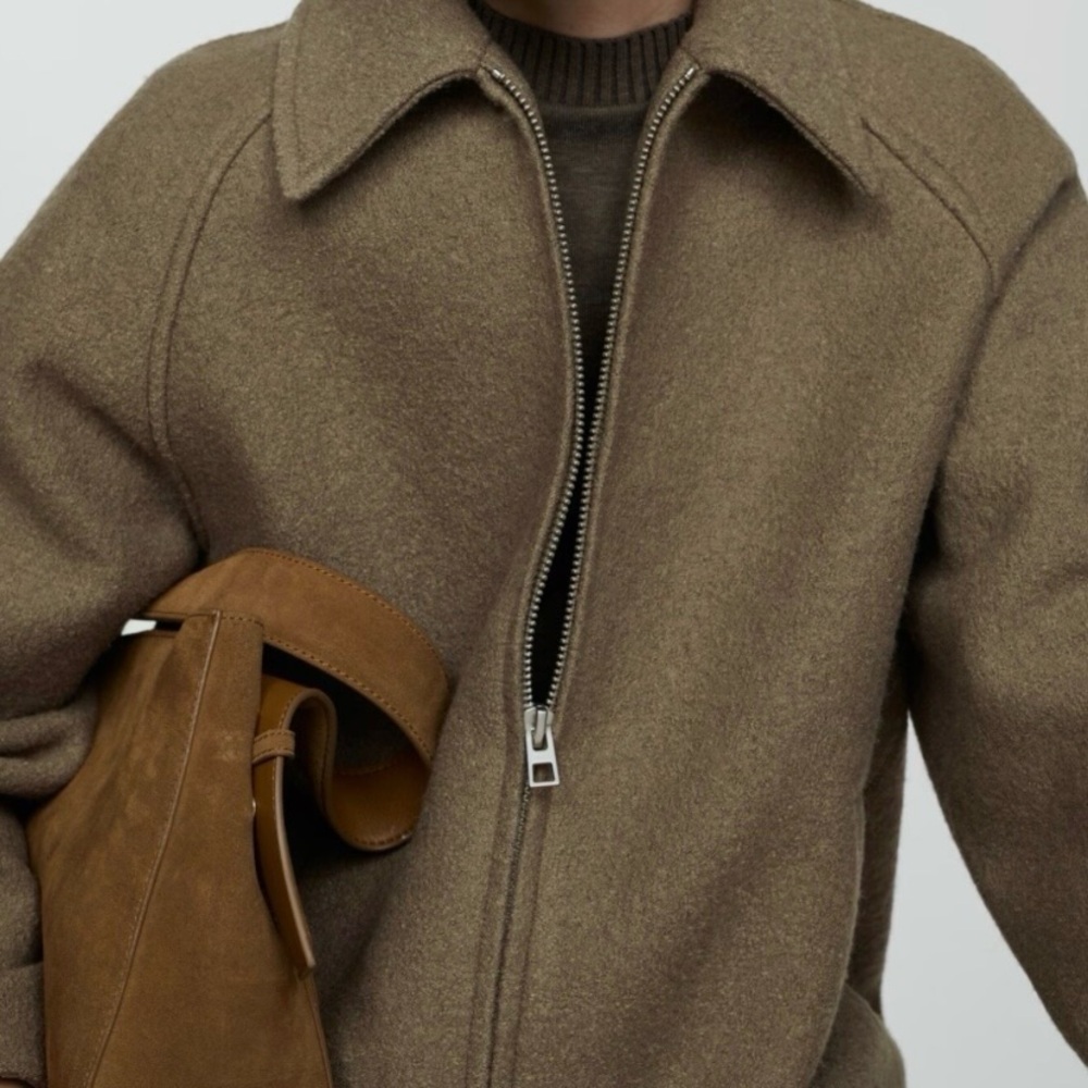 MANGO TAN WOOL JACKET WITH POCKETS ~ SIZE MEDIUM ~ NWT